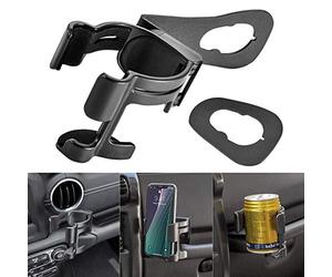 KATUR Multi-Function Drink Drink Bottle Soporte para teléfono Bolt-on Stand Soporte Organizador para 2011-2018 Jeep Wrangler JK JKU Sahara Rubicon & Unlimited