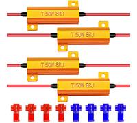 KaTur Resistencias de Carga LED 4pcs 50W 8ohm para Señal de Giro o Matrícula o DRL con 8pcs Quick Wire Clip (Fix Hyper Flash, Warning Cancellor)
