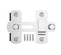 KATUR Sliding Barn Door Cerradura Espesor, 3.94" x 2.75" Acero Inoxidable Flip Latch Puerta Pestillos Barra Pestillo Puerta de Seguridad Cerradura Pequeña Puerta Perno para al aire libre (Plata)