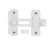 KATUR Sliding Barn Door Cerradura Más Gruesa, 3.94" x 2.75" Acero Inoxidable Flip Latch Puerta Pestillos Barra Pestillo Cerradura Pequeña Puerta Perno para Baño, Al Aire Libre, Garaje (Blanco Mate)