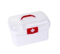 Katutude Caja de medicamentos, caja de medicamentos, caja de botiquín, caja de 2 niveles, caja organizadora para el hogar, al aire libre