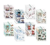 Katy Sue Christmas Selection - Paquete de 24 Hojas de Papel troqueladas para Hacer Tarjetas de Navidad con 8 diseños Diferentes