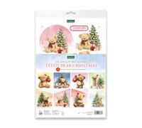 Katy Sue Designs - Decoración navideña troquelada de oso de peluche, 12 hojas, crea 24 capas 3D para hacer tarjetas y manualidades de papel, fabricado en el Reino Unido