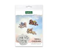 Katy Sue Molde de silicona con diseño de querubines pequeños para decoración de pasteles y manualidades, hace 3 formas de mini querubines con detalles de alas, tamaño del molde 80 x 75 x 13 mm
