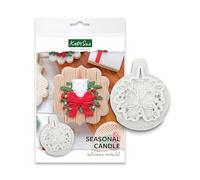 Katy Sue Molde de silicona para velas de temporada para decoración de pasteles de Navidad y manualidades de arcilla. Para uso con fondant, pasta de azúcar y arcilla de secado al aire de Katy Sue