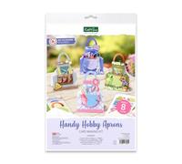 Katy Sue Práctico kit para hacer tarjetas de delantales de pasatiempos. Contiene 8 tarjetas con forma, 2 hojas de decoupage troqueladas, almohadillas de espuma adhesivas, instrucciones y 8 sobres