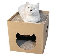 Katze Kartonhaus - Kratzbox Für Hauskatzen Mit Integrierter Kratzunterlage