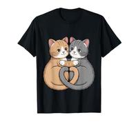 Katze Meow Perliebte Paare Liebesbeweis Día de San Valentín Camiseta