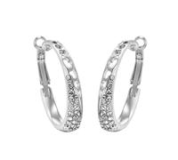 Katze Ohrrringe Weiblicher, mit Strasssteinen eingelegter großer Ohr-Creolen-Ring, personalisierter Ohrschmuck Ohrringe Lavendel, Einheitsgröße, Aleación de zinc, Sin piedra preciosa
