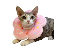 Katzen Erholungskragen - Weicher Donut, Leichter Wundschutz | Wasserfeste Baumwolle Halskrause Komfortable Bewegungsfreiheit Verstellbarer Schutzkragen mit Polsterung für Kätzchen