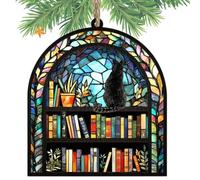 Katzen Gedenkglas Anhänger - Buntes Acryl Katzenfenster Ornament | Künstlerisches Glaswand für Fenster Balkon Terrasse Garten Wand Zuhause Erinnerung Dekoration Geschenk Haustierliebhaber