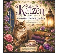 Katzen im verwunschenen Garten: Cozy Cottage Malbuch für Erwachsene