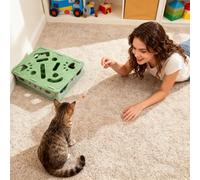 Katzen Kratzspielzeug Puzzle Box aus Filz, INKL. 2 Glockenbällen, Kratzbrett für Kleine, mittlere und große Katzen, schützt Möbel, Teppiche und Betten