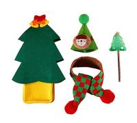 Katzen Weihnachtsschmuck, Katzen-Weihnachtskostüm - Outfit Kostüm Weihnachten Katze Schal Mütze,Weihnachts-Katzenkostüm-Set, Katzen-Weihnachtskostüm-Dekoration Für Den Katzenurlaub Im Innenber