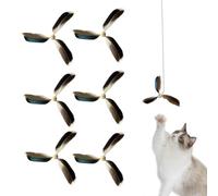 Katzenfederspielzeug Nachfüllset - Interaktives Federstabspielzeug Für Katzen - 6 Stück,Austauschbare Angelspielzeug-Für Katzenspiel Mit Attraktivem Design - Ideales Zubehör Für Innen- Und Außenb
