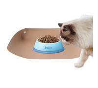 Katzenfuttermatte - PU Leder Hoher Rand Wasserdicht, Rutschfeste Katzennapfmatte Unterlage, Matte Silikonalternative, Boden Schutzmatte Tierfutter Station, Welpen Napfunterlage | Fuer Kaetzc