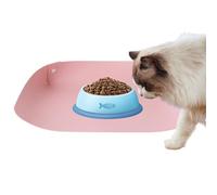 Katzenfuttermatte - PU Leder Hoher Rand Wasserdicht, Rutschfeste Katzennapfmatte Unterlage, Matte Silikonalternative, Boden Schutzmatte Tierfutter Station, Welpen Napfunterlage | Fuer Kaetzc