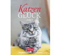 Katzenglück Wochenkalender 2027 - mit Zitaten: Jede Woche eine süße Katze in dem kleinen Fotokalender. Passende Zitate und niedliche Fotos machen diesen Wandkalender zum echten Blickfang!