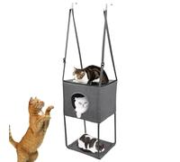 Katzenhängemattenbett, Hängematte Für Katzen | an Der Tür Montierte, Atmungsaktive, Faltbare 16 X 13 Zoll Große Katzenhängematte | Bequemes, Abnehmbares, Temporal Verstellbares Katzenbett Für Hochbet