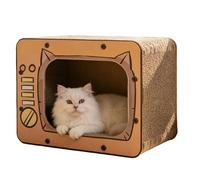 Katzenkratzhaus Aus Pappe | Rutschfester Boden | Katzenhaus interior & Bett | Schützt Teppich, Couch & Möbel | Für Kätzchen, & Kleintiere | Gegen Langeweile