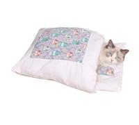 Katzenkuschelsack - Lugar de dormir, alfombra térmica, bolsa de gato de peluche | Cama de gato lavable, gruesa y plegable con un respaldo sin deslizamiento, cueva de para perros pequeños y