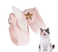 Katzenleinen,Katzengeschirr Und Leinen-Set, Niedliches Engelsflügel-Gurtleinen- Und Halsband-Set Für Haustiere, Katzengeschirr, Hundebrustgurt, Zuggurt Für Katzen, Kaninchen Und Kleine Tiere