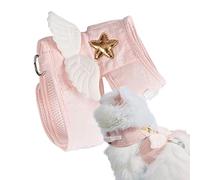 Katzenleinen,Katzengeschirr Und Leinen-Set, Niedliches Engelsflügel-Gurtleinen- Und Halsband-Set Für Haustiere, Katzengeschirr, Hundebrustgurt, Zuggurt Für Katzen, Kaninchen Und Kleine Tiere