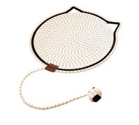 Katzenohr Kratzbrett Katzen,Kratzpads,langlebig Katzenkratzbretter für Katzen,Kratzmatte Katze mit Baumwollkugel,Kratzteppich 50cm,Katzenmöbel für Kätzchen und Mittelgroße Katzen,Weiß