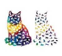 Katzenpuzzle aus Holz - 201 Teile, Tierpuzzle mit detailreichen Formen, hochwertig lasereschnittene Verarbeitung, dekoratives Sammlerstück, lehrreiche Herausforderung | für Erwachsene, Jugendliche,