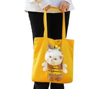 Katzentransporttasche - Cartoon Schultertasche Für Haustiere, Atmungsaktive Welpen-Bolsillos Für Unterwegs - Für Reisen, Wandern, Outdoor, Flugzeug, Camping, Indoor, Winter, Pendeln