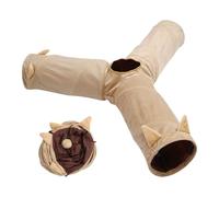 Katzentunnel Bett - 3 Wege Faltbarer Interaktiver Haustiertunnel 60 Cm | Polyester Stahl Draht Katzen Kaninchen Spielhöhle Versteck | Innen Außen 560g Spiel Und Ruhe Tunnel Für Tiere