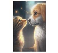 Katzes and Dogs HolzPuzzle - 1000 piezas Jigsaw Knobelspiel - Puzzle para adultos y niños - Outdoor & Reisespielzeug (78 × 53 cm)