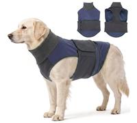 Katzinst Chaleco ansioso, chaqueta elástica para el día a día, sin puntos de presión, estabiliza a los perros en condiciones meteorológicas severas y vísperas de Año Nuevo, color azul, talla 2XL