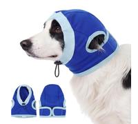 Katzinst Head Wrap Pet Snood, reducción de ruido para la piel de los oídos, protección para viajes, hematoma, transpirable, a prueba de viento, azul, L
