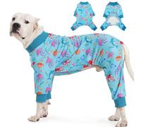 Katzinst Pijama para perro 2XL, mono de una pieza para perros grandes, otoño invierno, interior y exterior, mono para perros de una pieza, protege las articulaciones, alternativa a los conos, azul