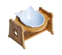 Katznacf - Barra de Gato Elevado de cerámica | Bowl de Alimentos Inclinado de 22.5 cm | Tazón de Comida de cerámica para Mascotas | Barra de Gato Que no es Deslizamiento para Comer