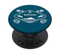 Kauai Hawái Palmeras Tortuga Marina Vacaciones Isla Recuerdo PopSockets PopGrip Adhesivo