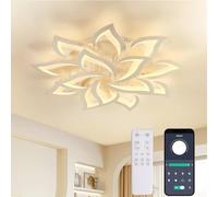 KAUCQI Φ100 Creative Dimmable Plafonnier LED, Moderne Petal Lampe De Plafond LED, 84W 8400LM, Dimmable 3000K - 6000K, Panneau Acrylique Lumières de Plafond for Living Room, Hall d'entrée, Chambre,