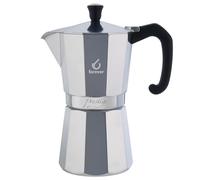 KAUFGUT Miss Moka Prestige - Cafetera Moka 9 tazas de aluminio para casa, portátil para viaje, incluye junta de silicona