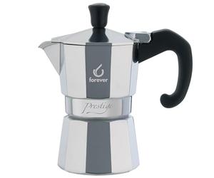 KAUFGUT Miss Moka Prestige - Cafetera Moka de aluminio para el hogar, portátil para viajes, incluye junta de silicona