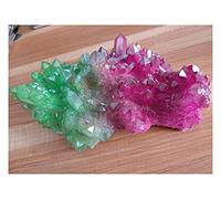 KAUG Hermosa Luz Verde y Rojo Aura de Cuarzo Cristal de Cuarzo Titanio Bismuth Silicon Cluster Rainbows Piedras Naturales y minerales