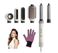 KAUGIC 6 en 1 Hot Air Hair Styler, secador de pelo redondo profesional con rizador de pelo, plancha de pelo y cepillo de voluminización, tecnología de iones para secado rápido, sin daños por calor