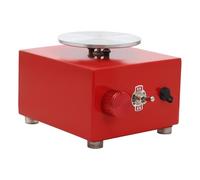 KAUITOPU Mini rueda de alfarería eléctrica, 2000 rpm, con motor silencioso de 24 W y torno de plato giratorio de 6,5/10 cm, herramienta de cerámica para bricolaje (rojo)