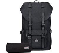 KAUKKO Mochila tipo casual Compartimento para 15" Portátil, 22,4 litros, Negro (Paquete de 2)