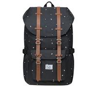 KAUKKO Mochila Tipo Casual de Hombre y Mujer para Portátil para Escuela, Viajes o Senderismo Mini tamaño (Negro-12)