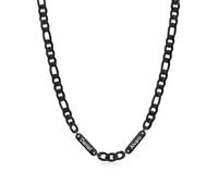 kaululu Collar Personalizado para Hombre de Acero Inoxidable con Nombre Collar Cubano Plata Oro Negro Regalos Personalizados para Hombre Día del Padre (Negro-2)