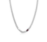 kaululu Collar Personalizado para Hombre de Acero Inoxidable con Nombre Piedra del Cumpleaños Collar Cubano Plata Negro Regalos Personalizados Papa Día del Padre (Nombre 1)