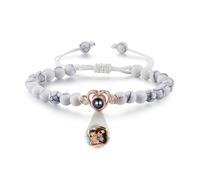 kaululu Pulsera de Proyección Personalizada con Foto para Mujere y Hombre Pulsera Ajustable con Corazón con Foto Dentro para Pareja Familiares Amigos Pulsera de Amistad Regalos de Joyería