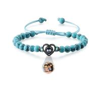 kaululu Pulsera de Proyección Personalizada con Foto para Mujere y Hombre Pulsera Ajustable con Corazón con Foto Dentro para Pareja Familiares Amigos Pulsera de Amistad Regalos de Joyería
