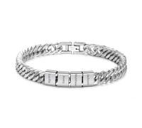 kaululu Pulsera Personalizada para Hombre con Nombres Grabados Pulsera de Acero Inoxidable para Papá, Marido o Padre, Regalo el Día del Padre Navidad (3 nombre)